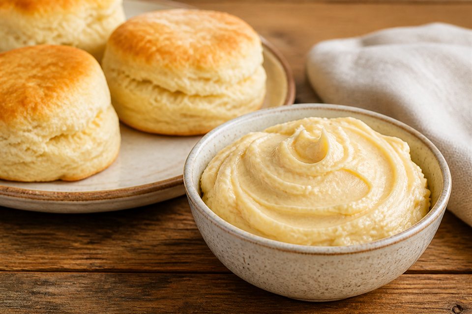 Whipped Texas honey butter with warm biscuits